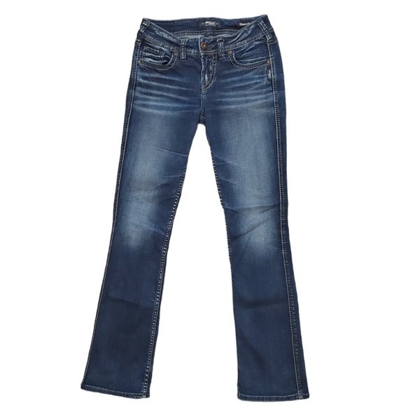 Silver Jeans Denim - Silver Suki Denimotion 26x31 (Meas 26x30.5 8" Rise) Slim Boot Cut Jeans A11